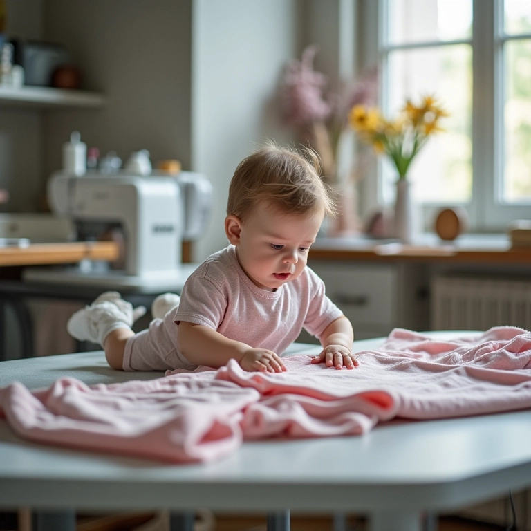 Equipamentos essenciais para produção de roupas de bebê.