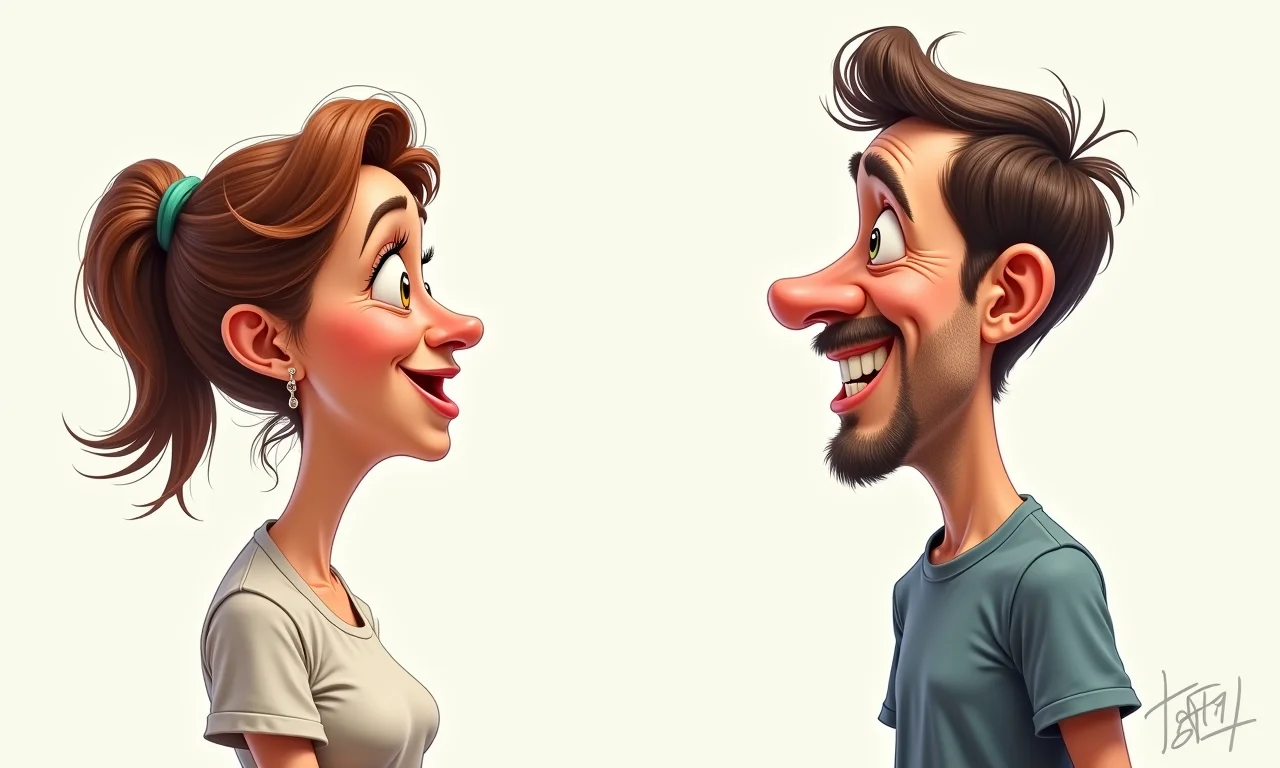 Erros comuns no desenho de caricaturas (proporções incorretas).