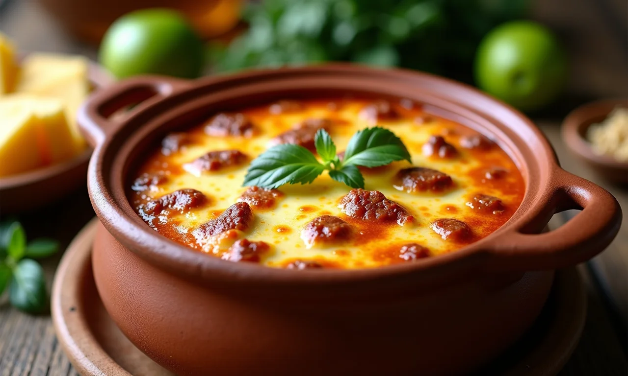 Escondidinho de tucumã com carne seca.