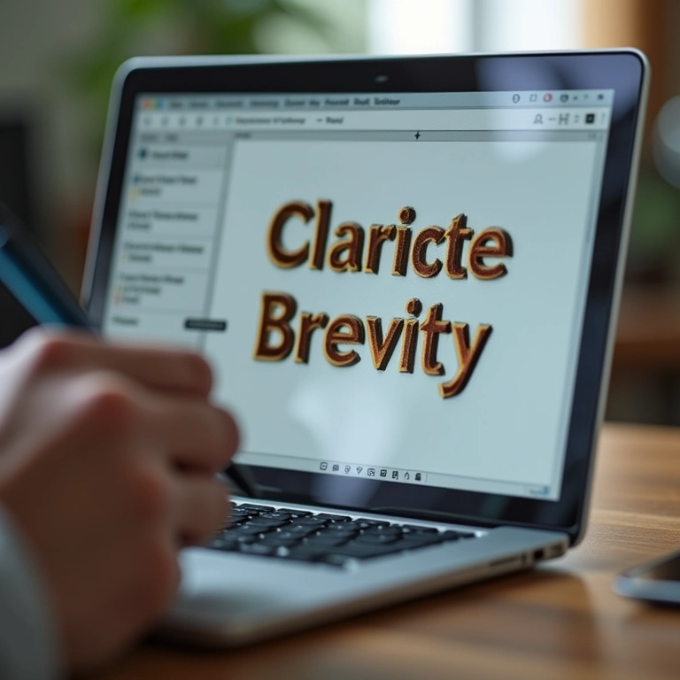 Escrevendo textos claros para slides.