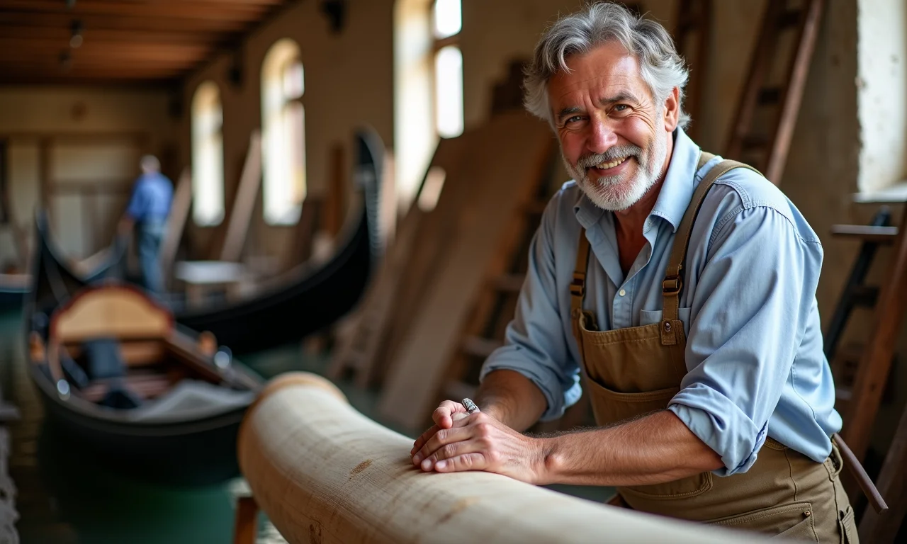 Especialista dando dicas sobre gôndolas de madeira.