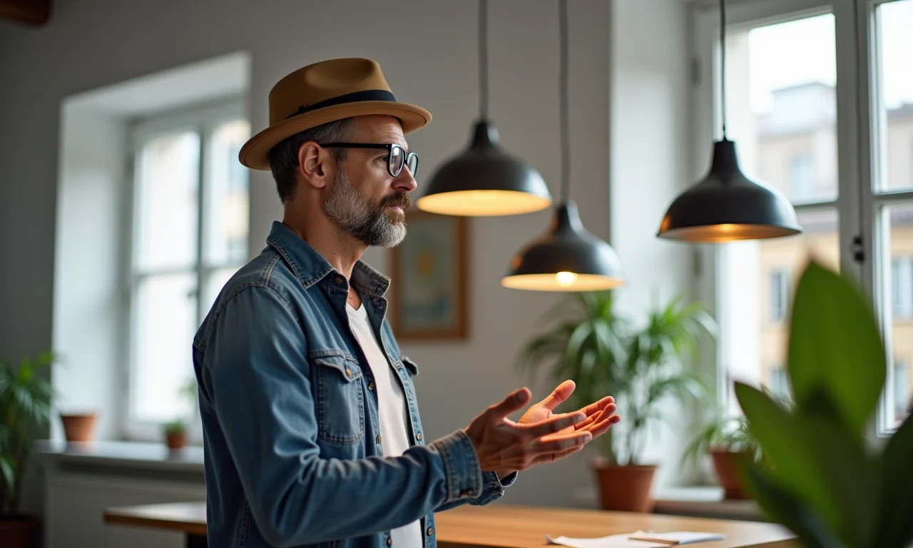 Especialista dando dicas sobre iluminação com pendentes.