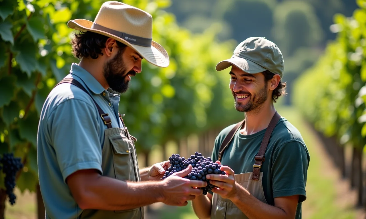 Especialista demonstrando como fazer mudas de uva.