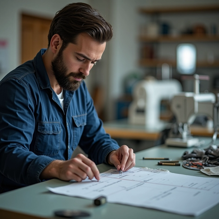 Especialista medindo e inspecionando capa de TNT.