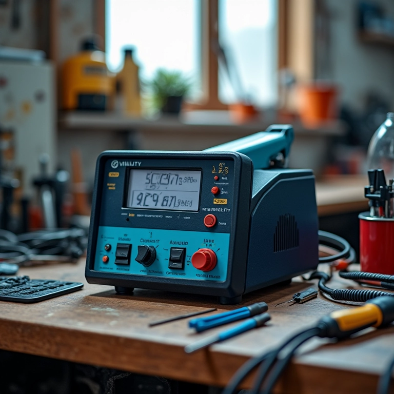 Estação de solda Yihua 936 em bancada, ferramentas organizadas.