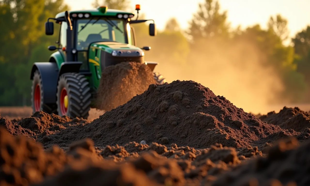 Esterco de animais sendo adicionado a uma pilha de compostagem.