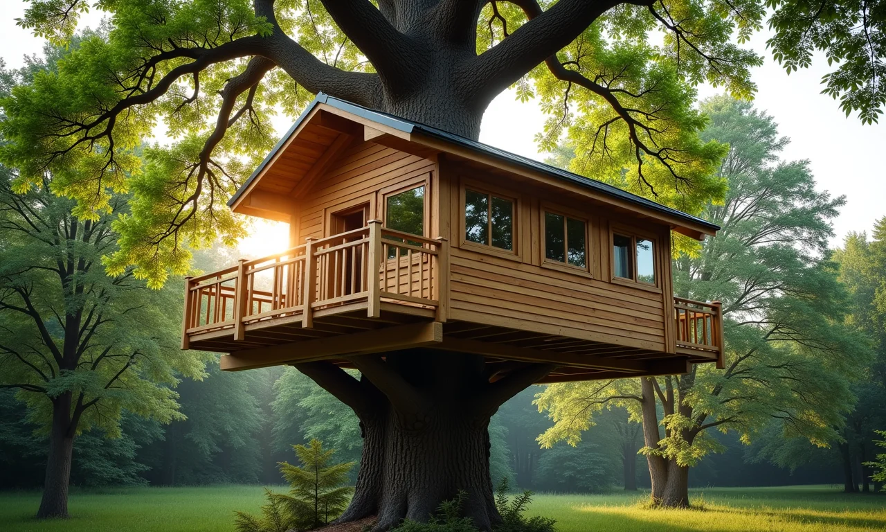 Evitando danos à árvore durante a construção da casinha.