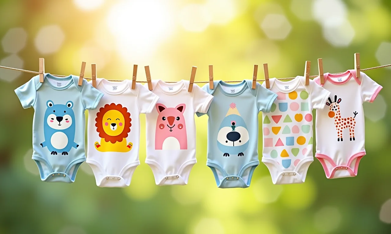 Extensores de body com estampas divertidas de animais e formas geométricas.