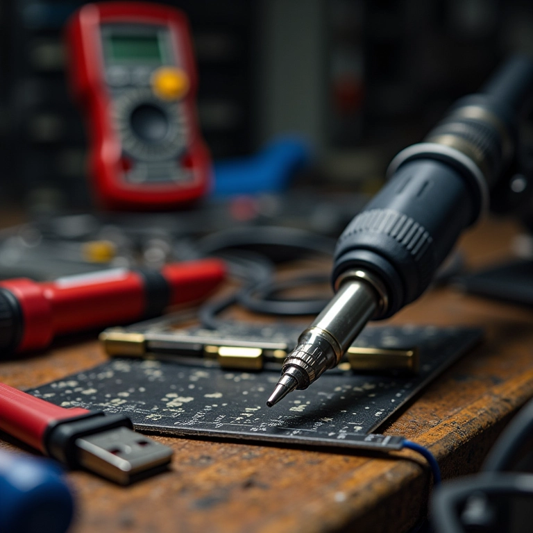 Ferramentas essenciais para criar cabo USB.