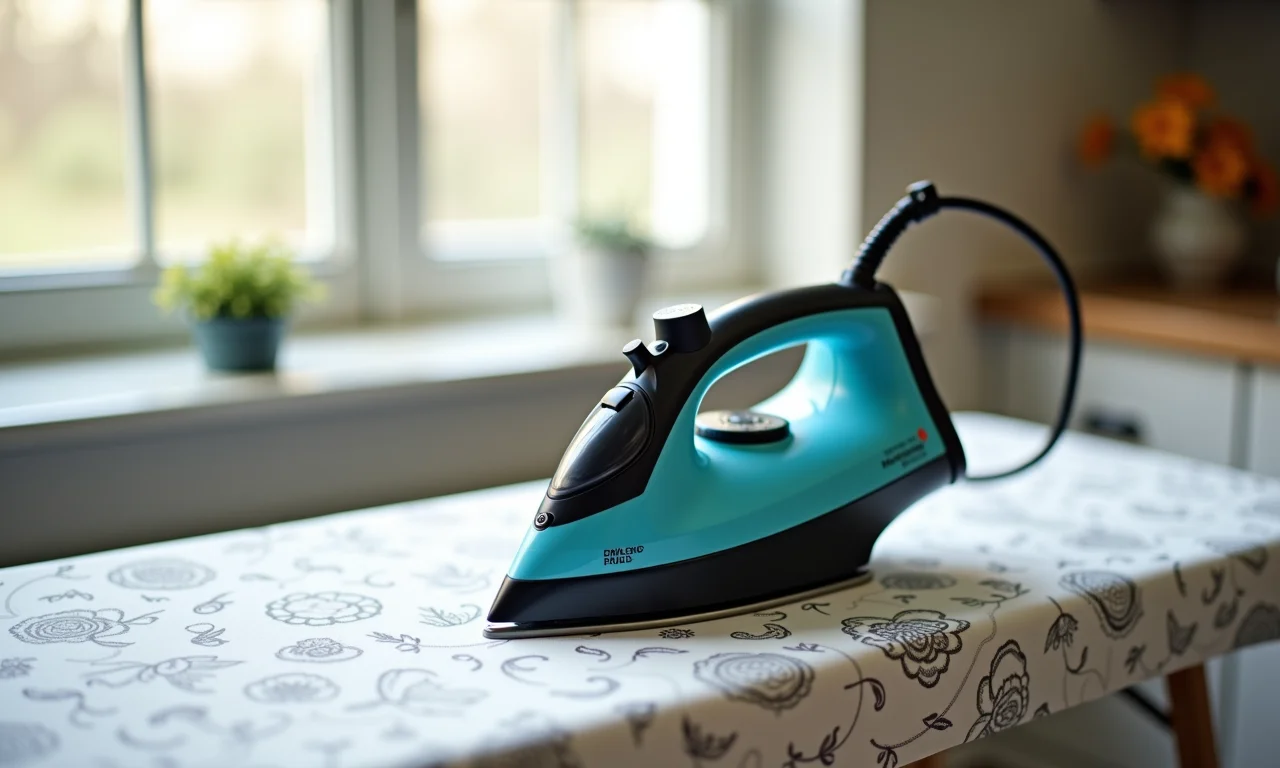 Ferro de Passar a Vapor Black Decker em uso.