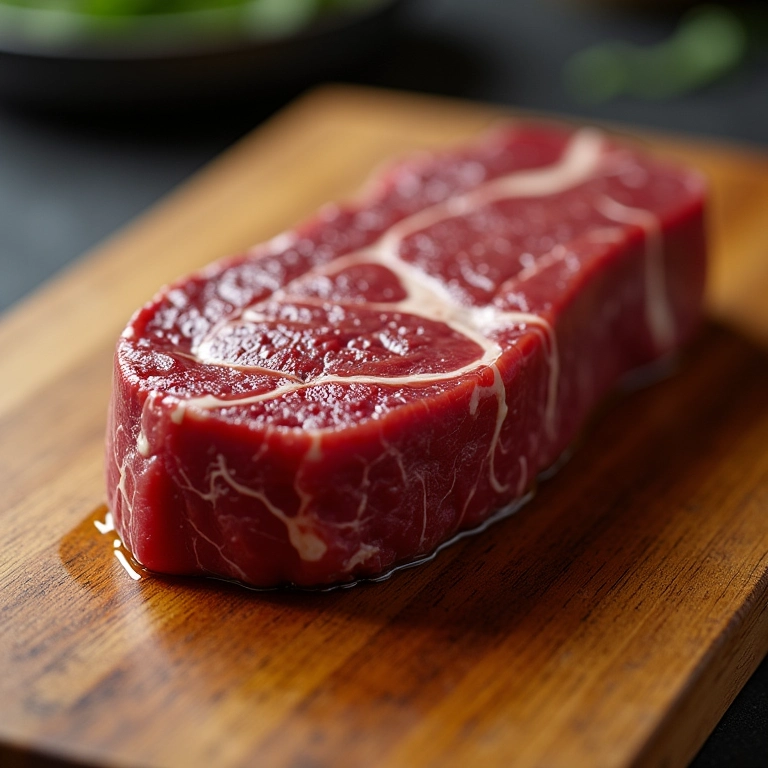 Filé mignon cru, corte ideal para o prato.