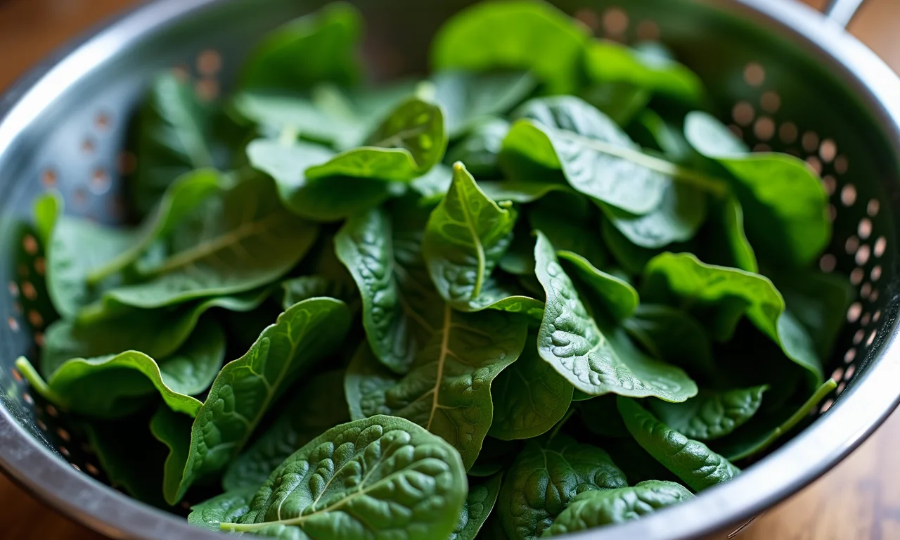 Folhas verdes resistentes, frescor e cor na salada de inverno.