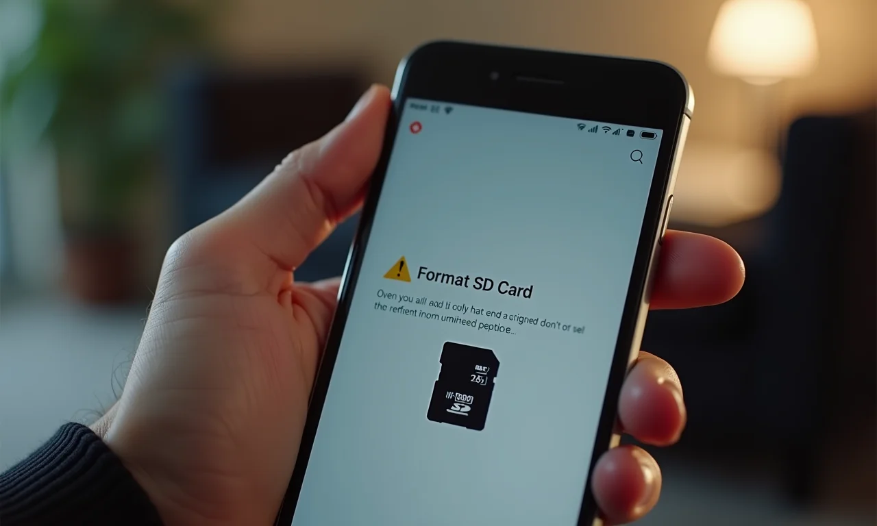 Formatando o cartão de memória no celular.