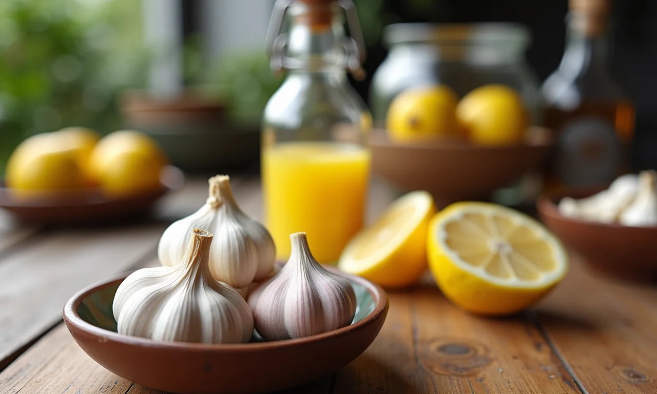 Fortalecedor de unha de alho e limão.