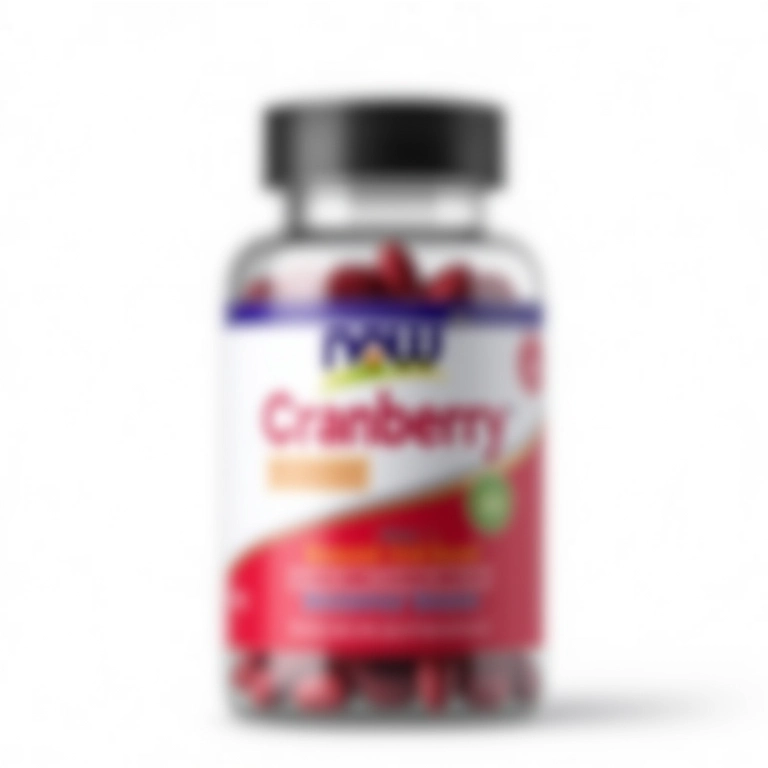 Frasco de cápsulas de cranberry da Now Foods.