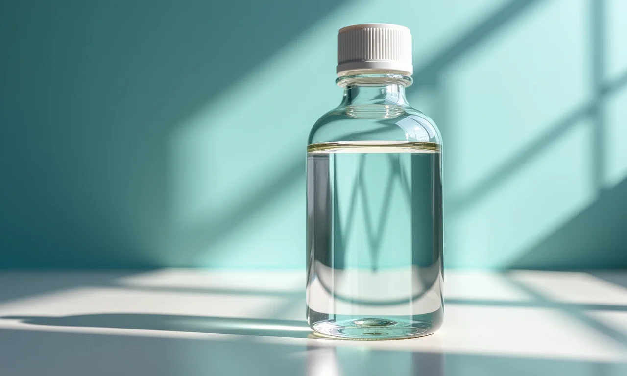 Frasco de resina transparente.