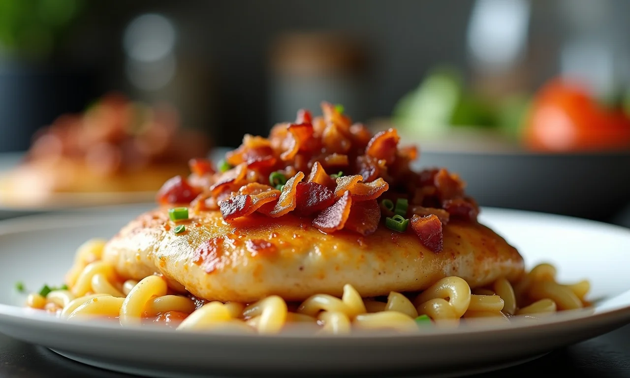 Fricassê de frango com bacon crocante, uma explosão de sabores.