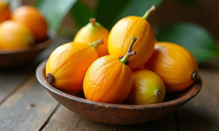Frutas de Tarumã em uma tigela rústica, prontas para receitas deliciosas.