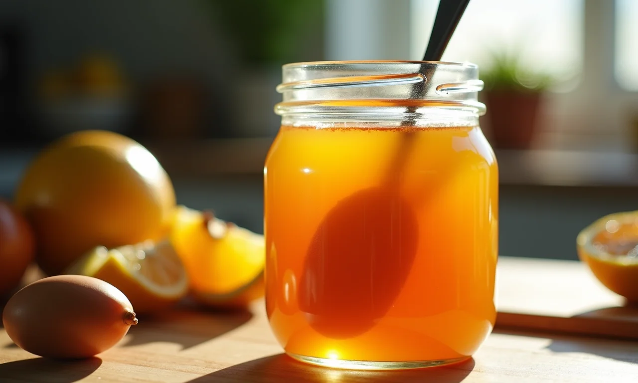 Geleia caseira de oiti em pote de vidro.