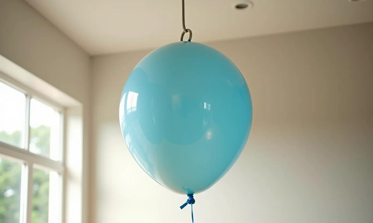 Globo de bexiga pendurado no teto com um gancho: exibição criativa.