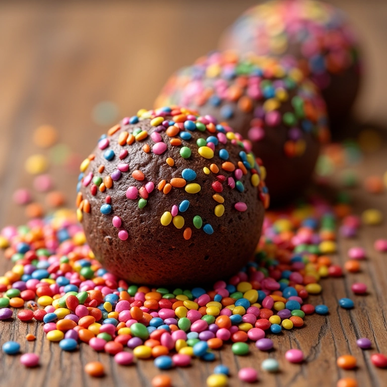 Granulados coloridos e chocolates para decorar o brigadeiro.