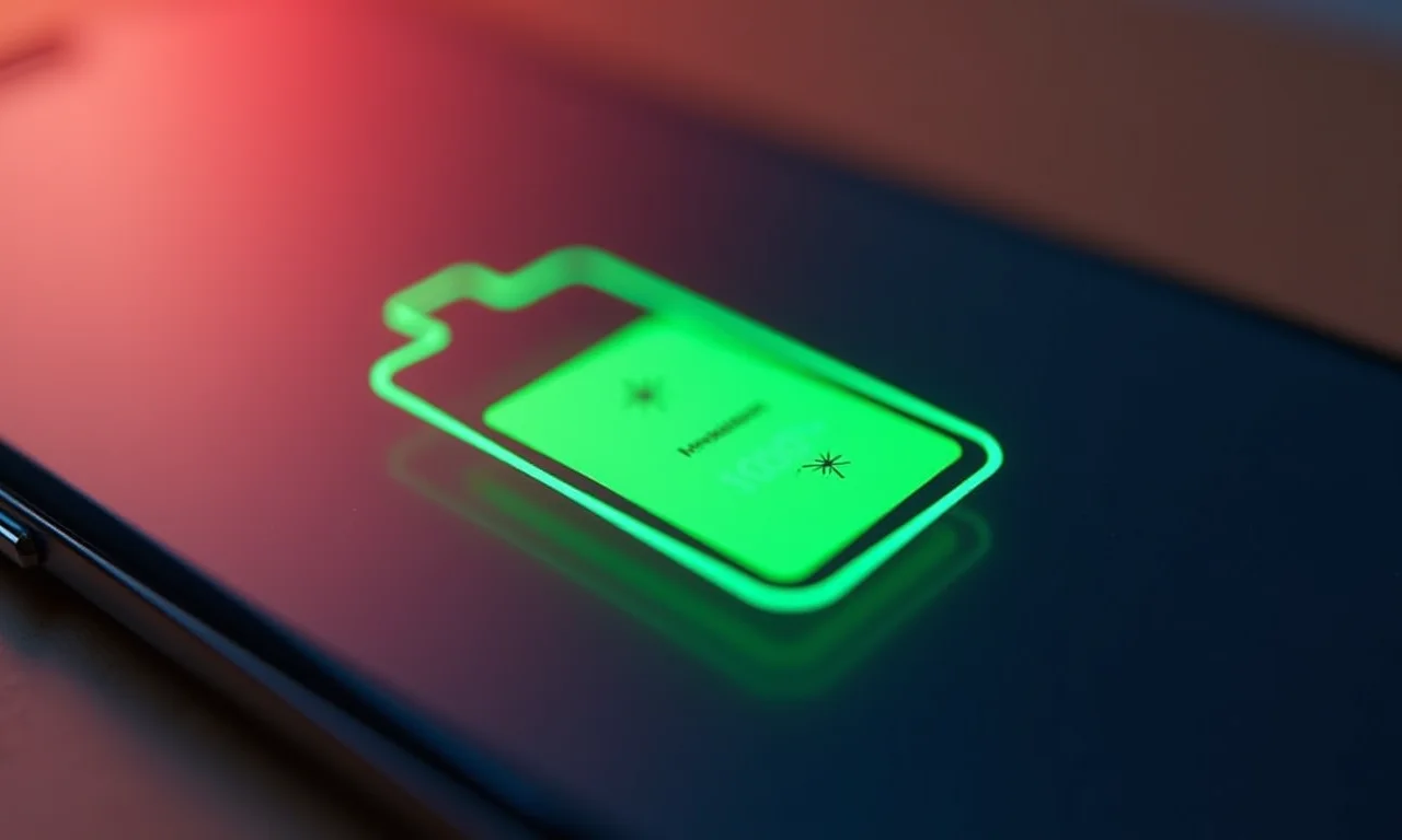 Ícone de bateria de celular saudável mostrando 100% de carga.