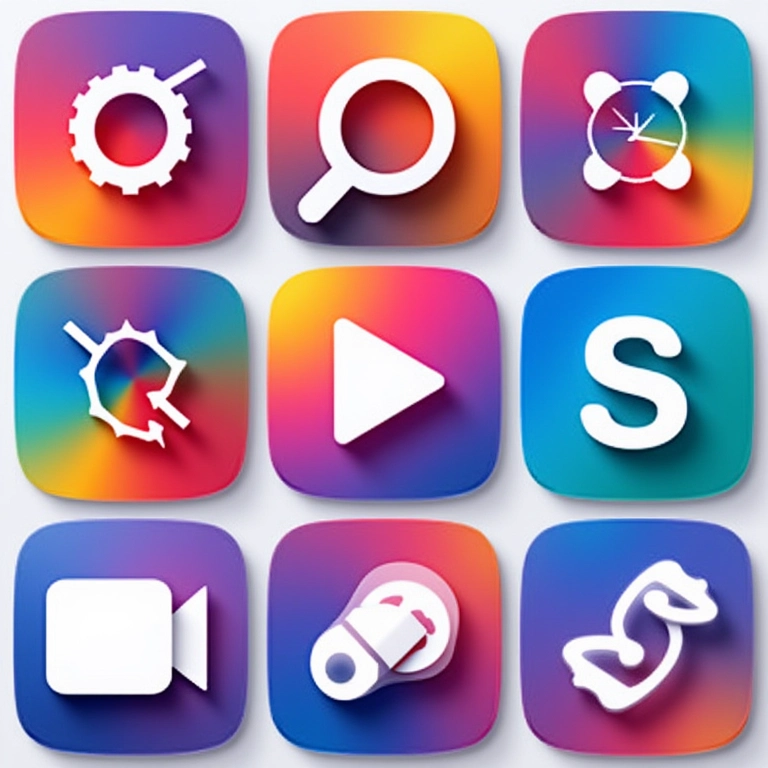 Ícones de aplicativos para criar retrospectivas com fotos e vídeos.
