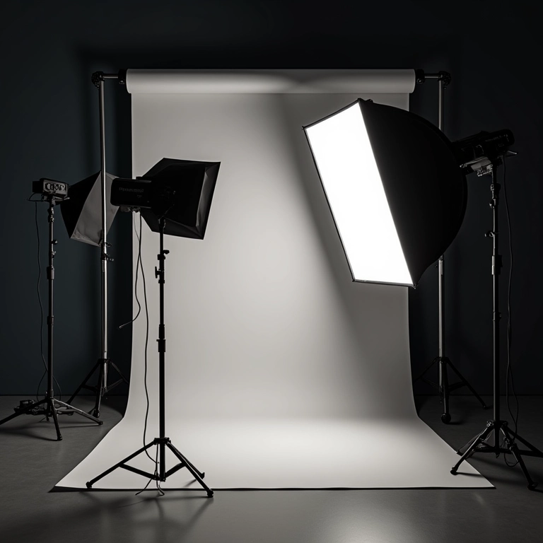 Iluminação de estúdio para animação, luz natural.