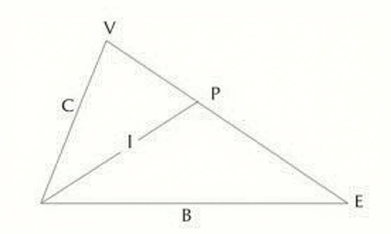 Ilustração enfatizando a hipotenusa como o lado mais longo oposto ao ângulo reto.