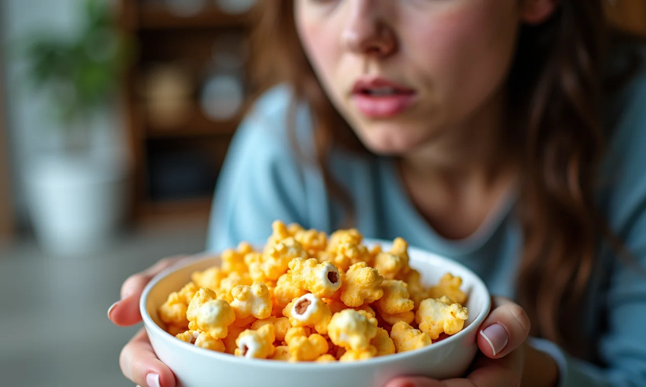 Informação nutricional da pipoca doce.