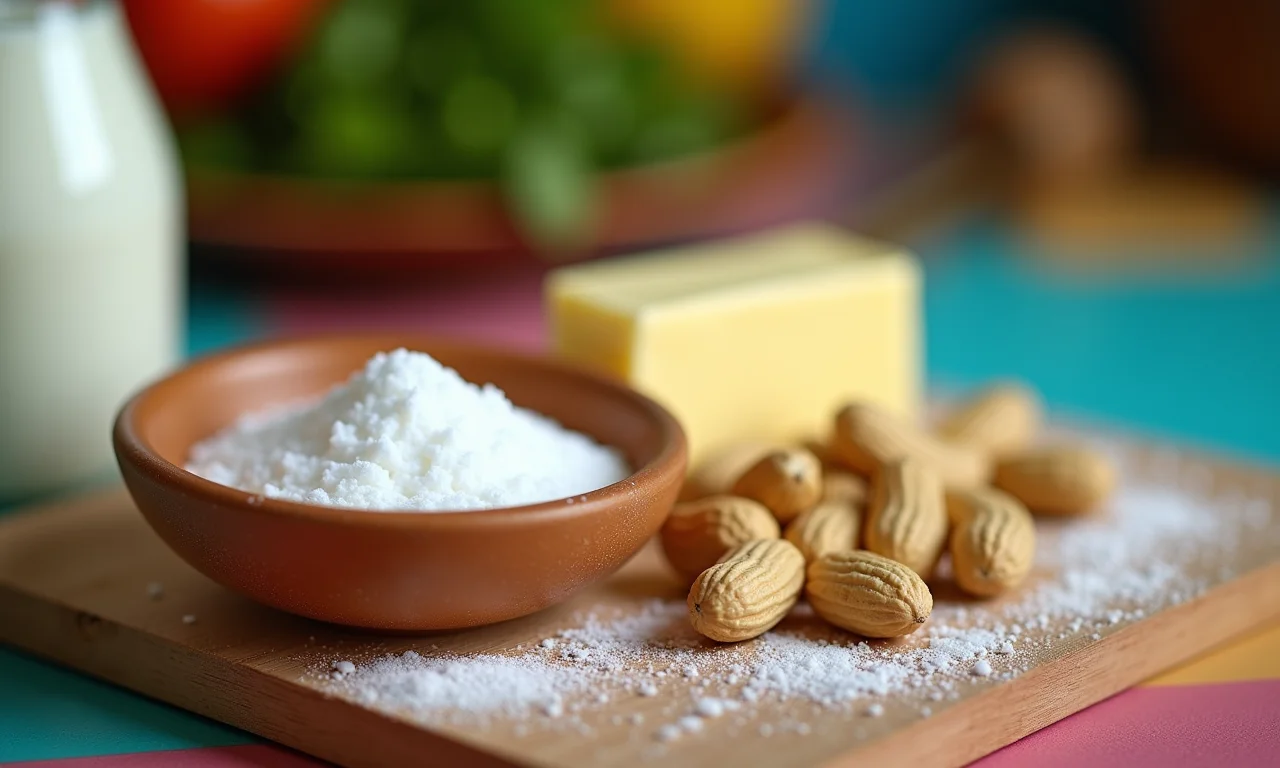 Ingredientes básicos para pé de moleque.