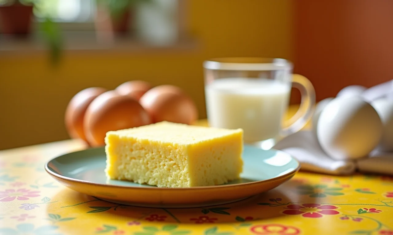 Ingredientes do bolo de fubá em temperatura ambiente.