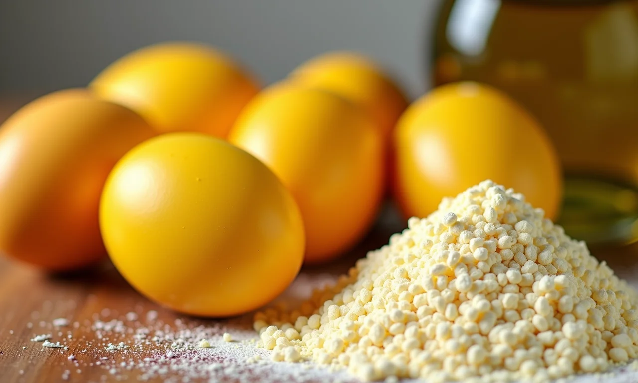 Ingredientes essenciais para fazer massa fresca: ovos, farinha e azeite.