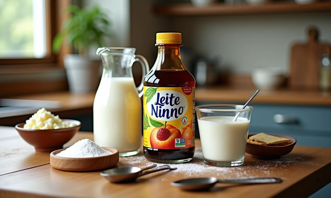 Ingredientes essenciais para fazer mousse de ninho: leite ninho, leite condensado, creme de leite, gelatina.