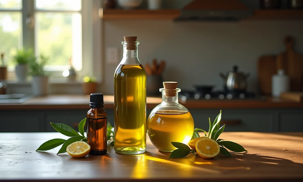 Ingredientes essenciais para fazer sabão caseiro: azeite, soda cáustica e óleos essenciais.