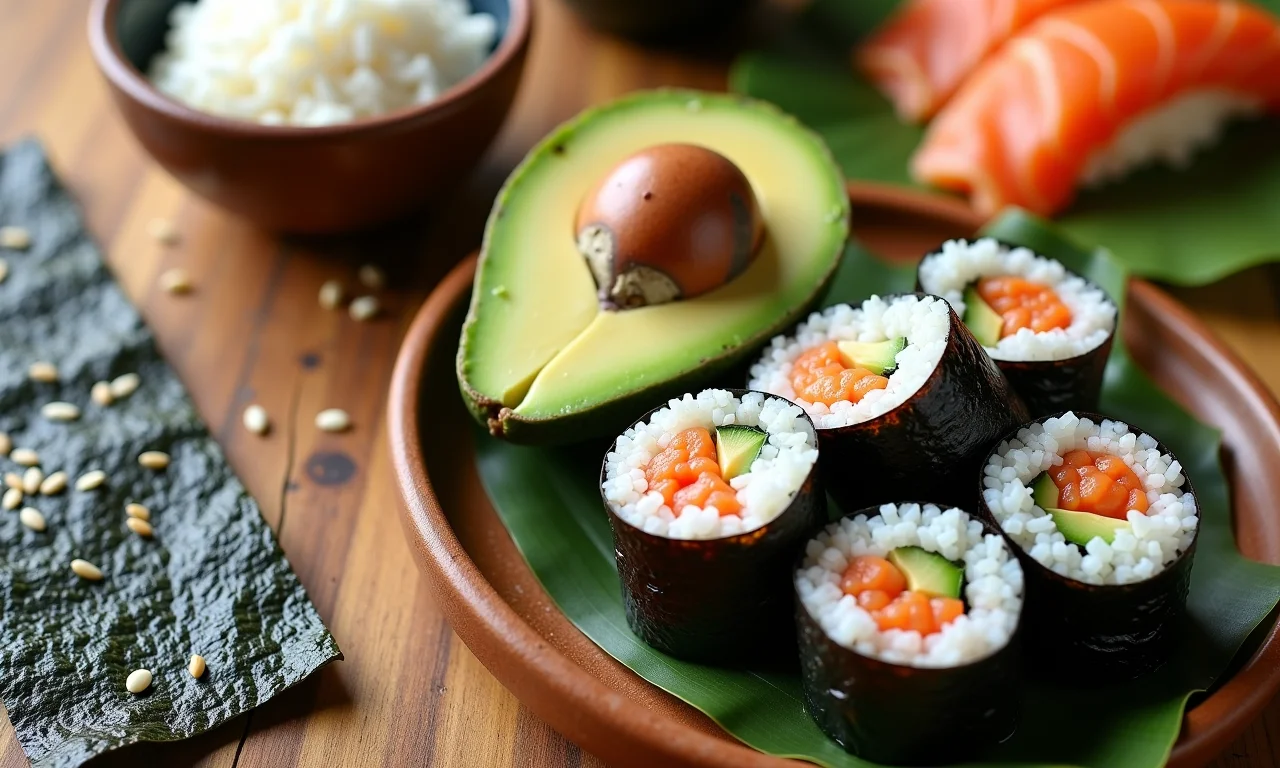 Ingredientes essenciais para preparar temaki em casa.