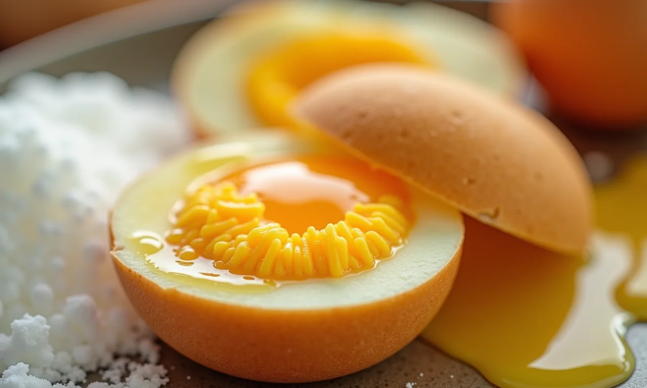 Ingredientes frescos para pudim pequeno: ovos, leite, açúcar, baunilha.