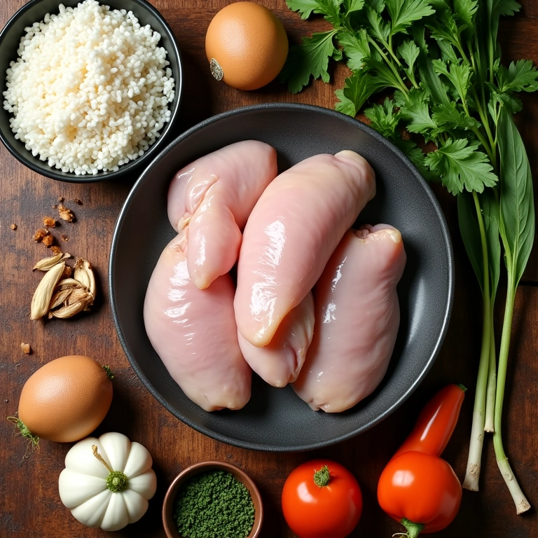 Ingredientes para fazer canja de galinha.