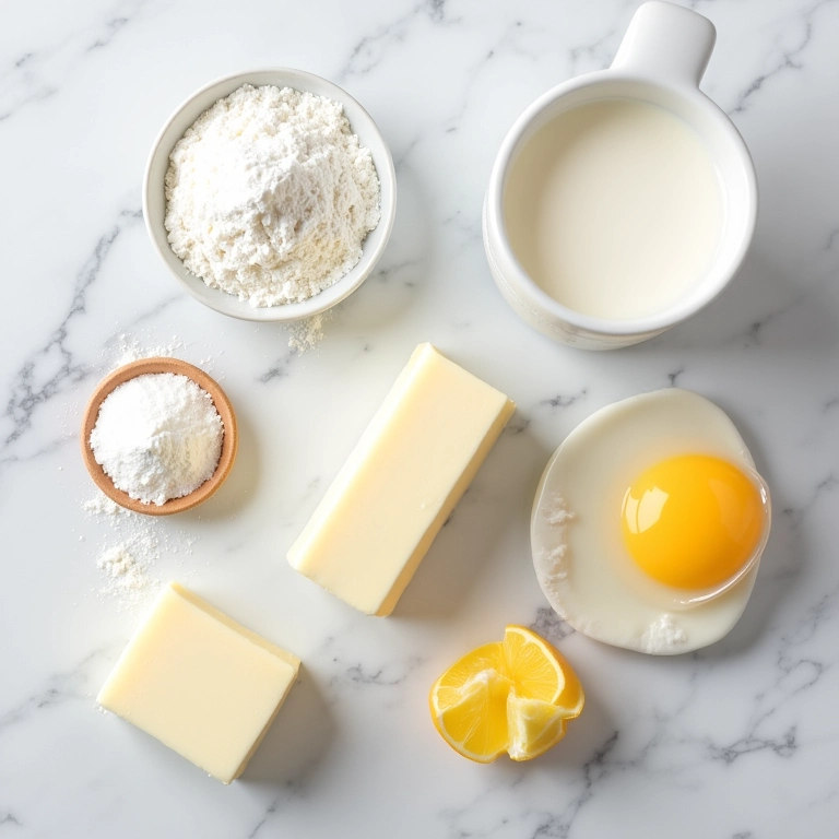 Ingredientes para receita de bolo branco.