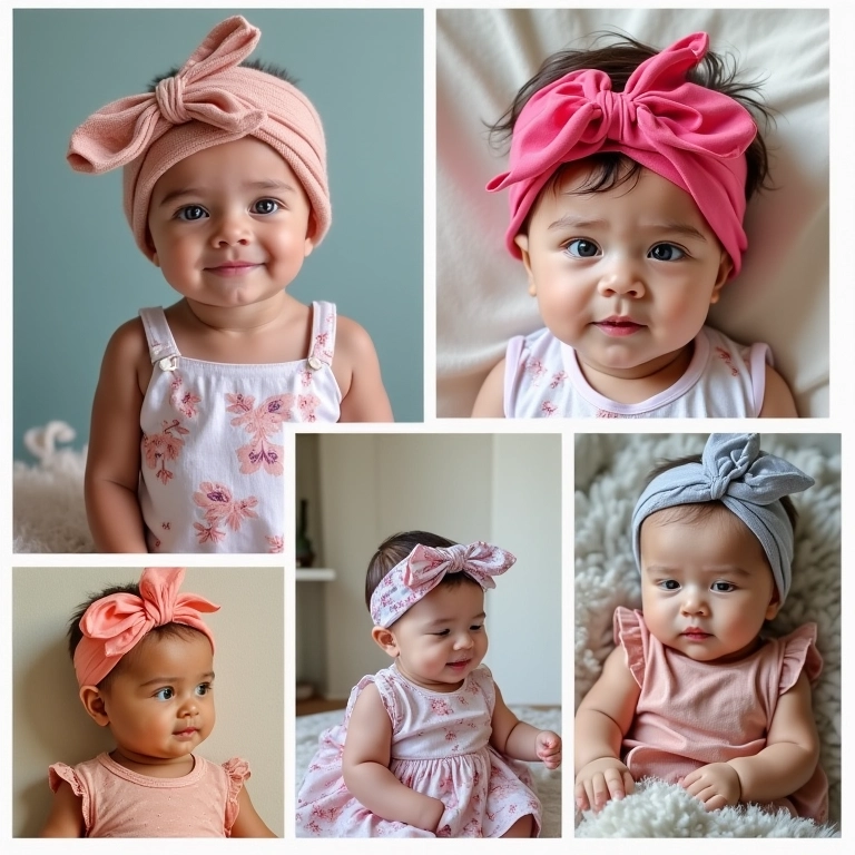 Inspirações de modelos de tiaras de meia de seda.