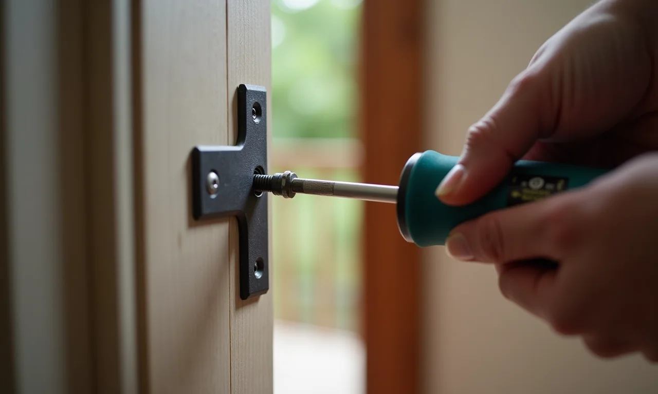 Instalando dobradiças na portinha de cachorro para movimento livre e fácil.