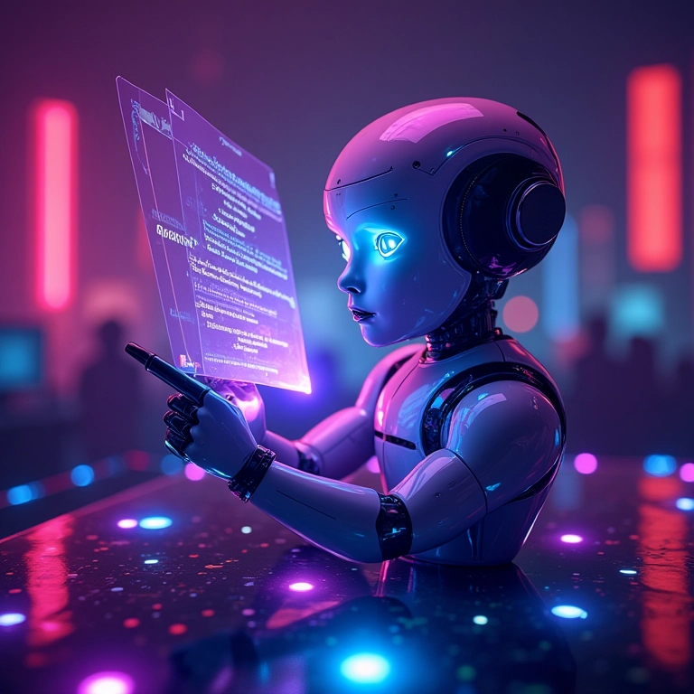 Inteligência artificial criando um flyer de festa com tema neon.