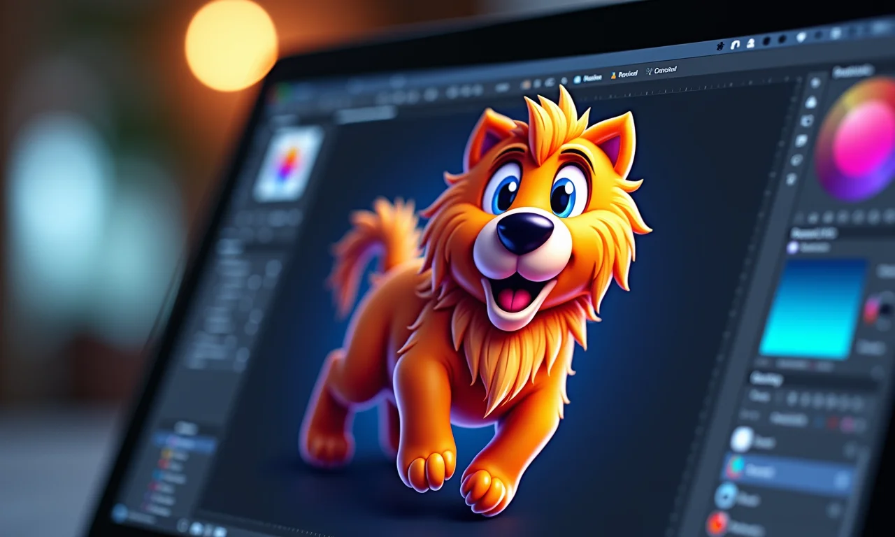 Interface do Adobe Illustrator mostrando design de mascote.