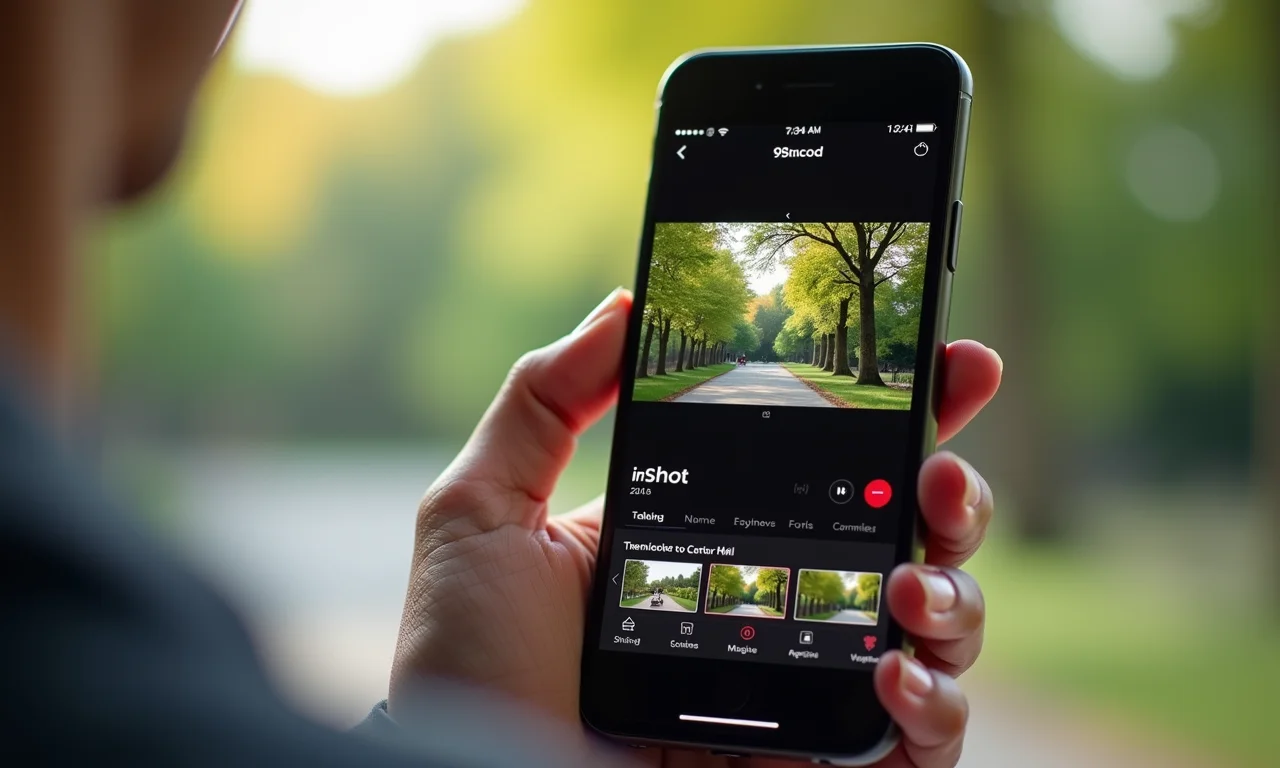 Interface do InShot para edição de vídeos.