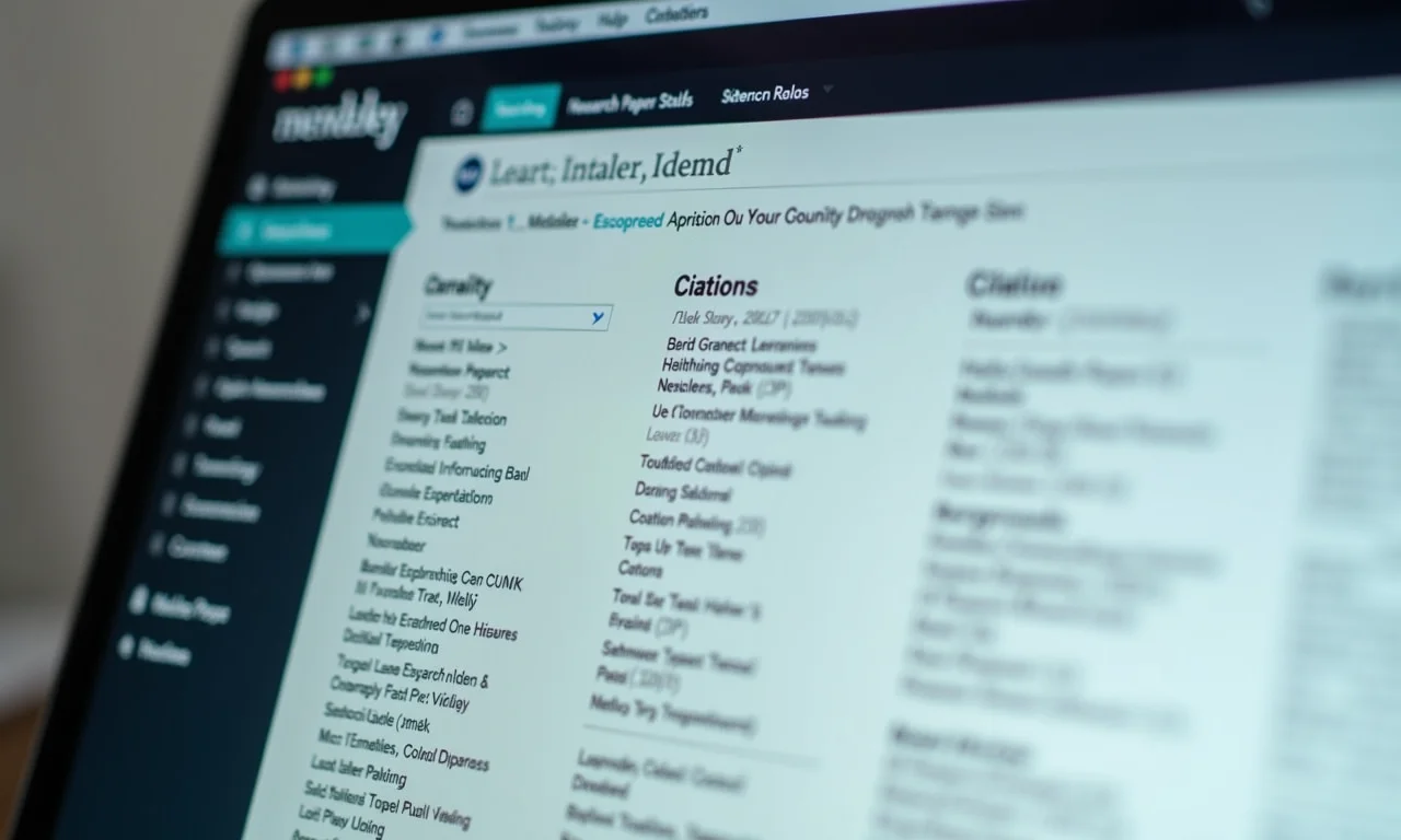 Interface do software Mendeley com biblioteca de artigos científicos organizada.