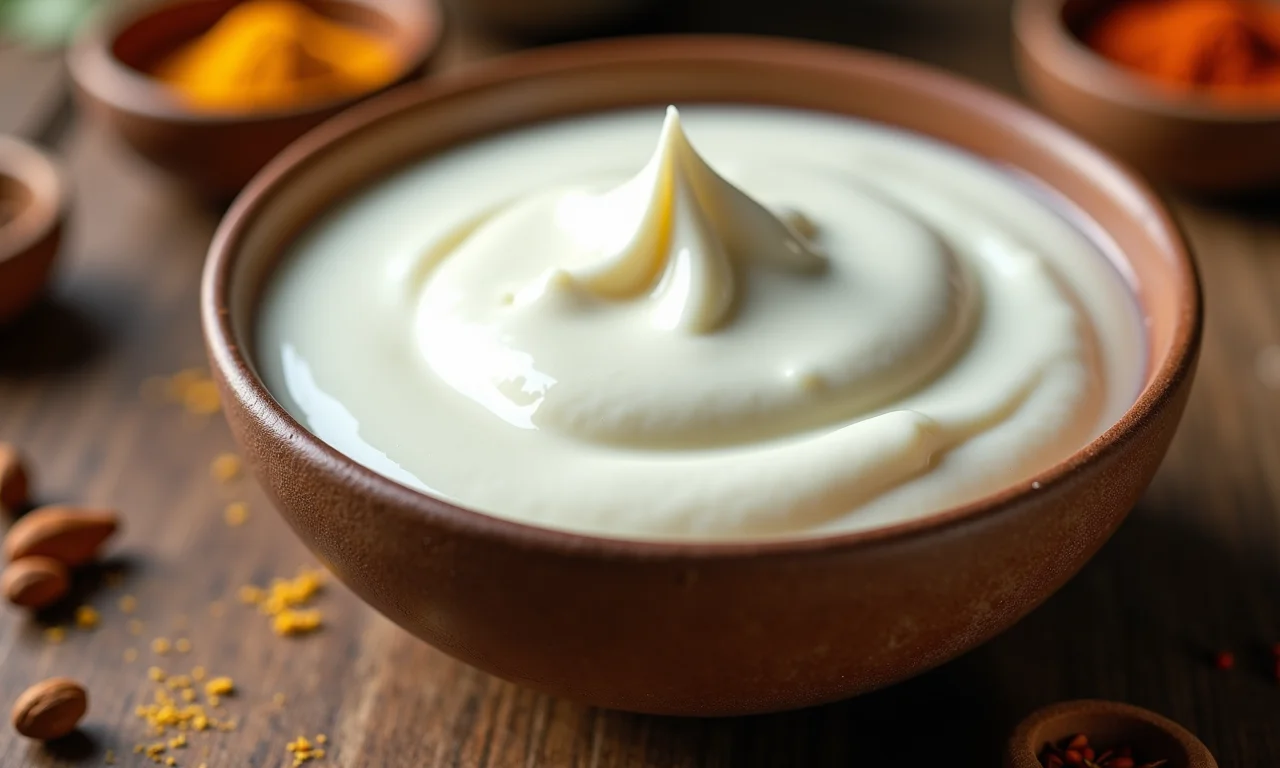 Iogurte natural integral, ingrediente chave.