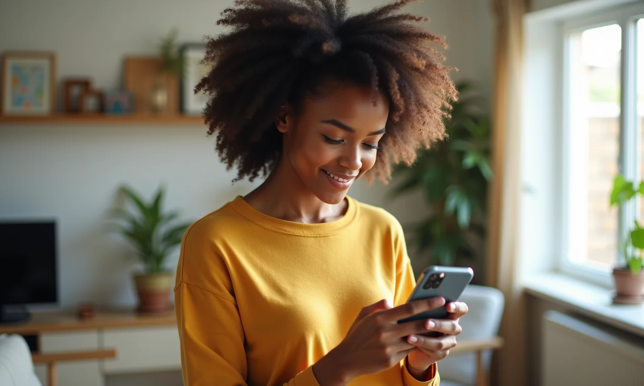 Jovem desativando funções desnecessárias no celular para otimizar o carregamento.