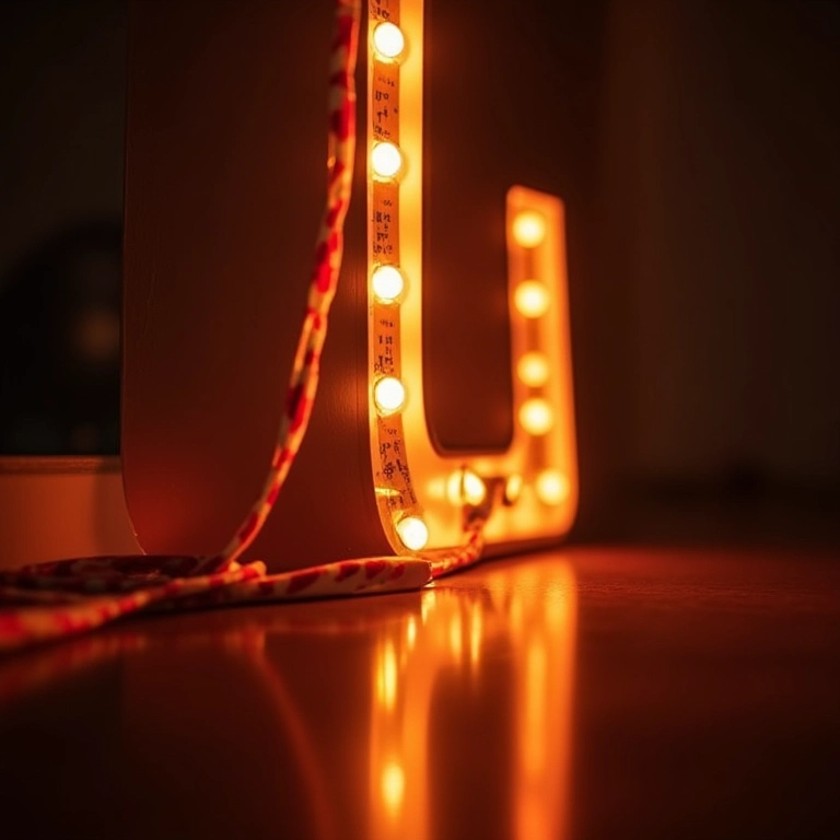 Lâmpadas LED sendo instaladas em letra luminosa.