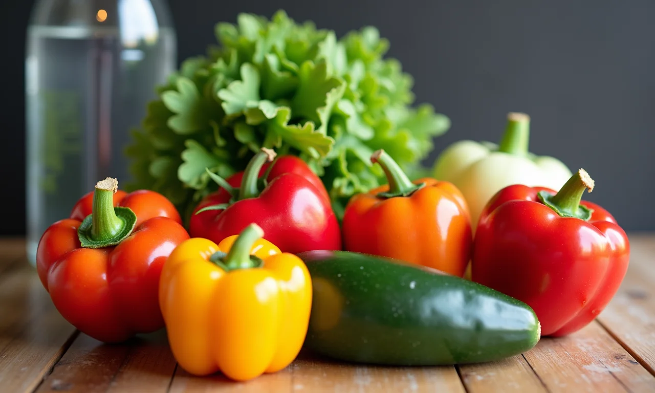 Legumes e vegetais diversos, representando a importância dos nutrientes.