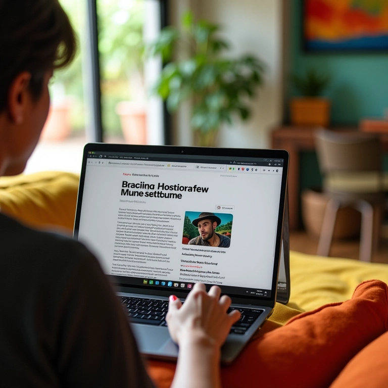 Leitor engajado em um blog post.